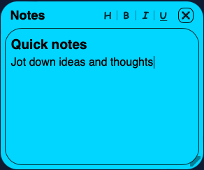 Quick Notes Widget